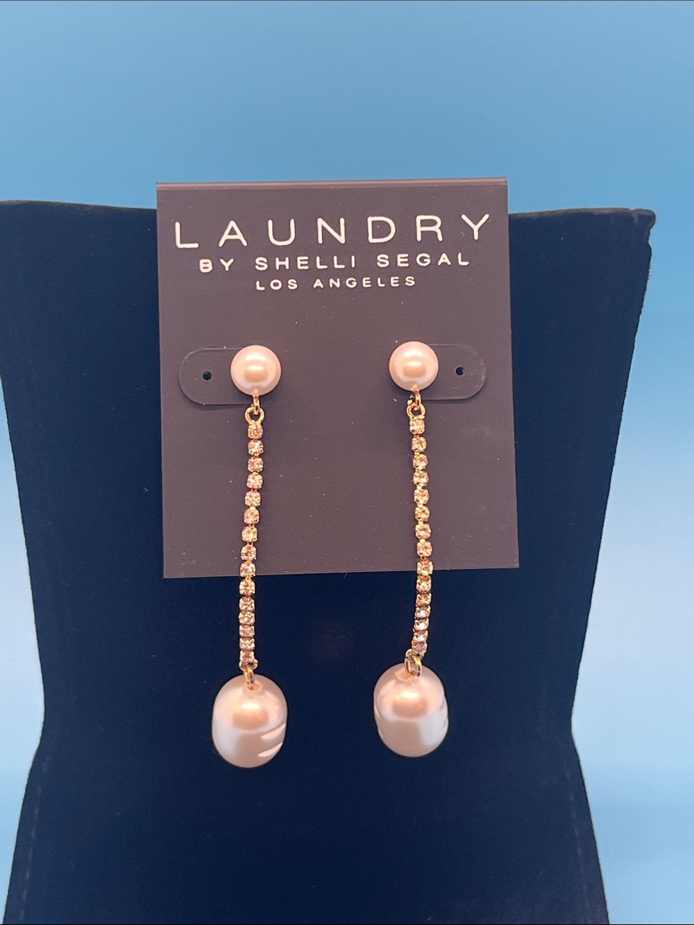 Laundry By Shelli Segal Gold Chain Pearl Drop Earrings